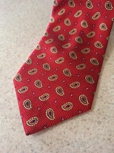 Joseph A. Bank 100% Silk Men’s Red Paisley Neck Tie 61" Long Floral XL - Picture 1 of 7