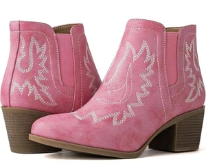 Botas al tobillo rosa para mujer The Western Cowboy vaquera talla 8,5 nuevas en caja - Imagen 1 de 5