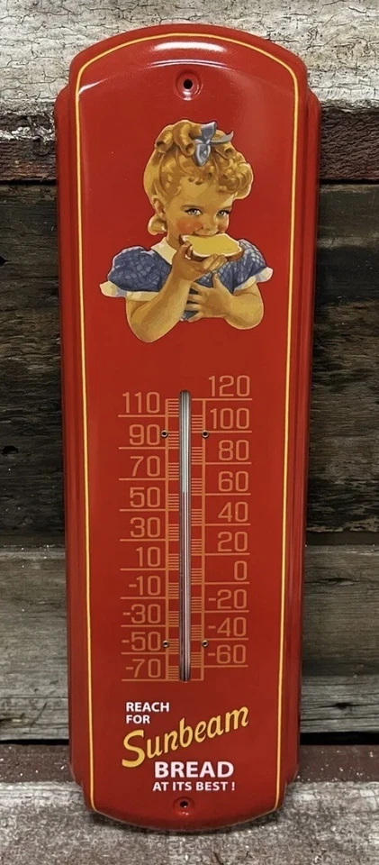 SUNBEAM Bread Metal Advertising Thermometer, 13” x 4”, Accurate Temperatures - Image 1 of 1