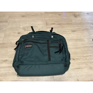 JanSport Vintage Convertible Large Zip Duffel Backpack Green Unisex Messenger - Picture 1 of 14