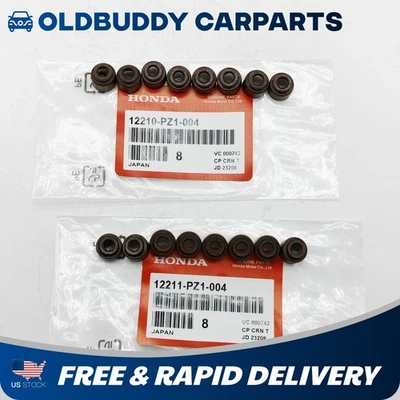 Juego de sellos de vástago de válvula GENUINO 12210-PZ1-003 12211-PZ1-004 para Honda Civic Acura Foto 1 de 4