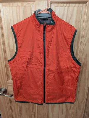 Gap Nylon Vest - Orange w/ Green Trim - M - Image 1 of 4
