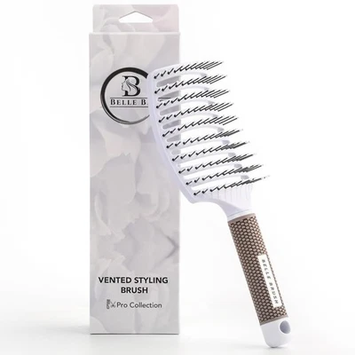 WHITE - Curved Vented Extra-Large Barrel Brush for Blow-Drying &  - Image 1 of 4