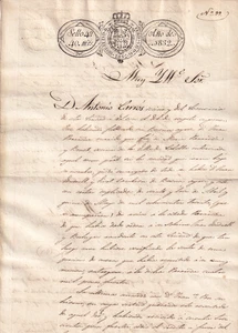Spain 1832 (Fernando VII) document stamped paper Calella Buenos Aires (164) - Picture 1 of 2