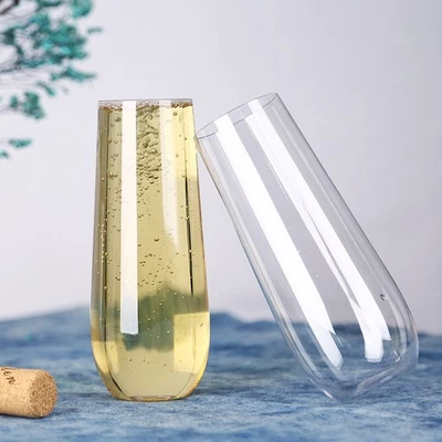 8pcs Unbreakable Cups Reusable Reusable Plastic Wine Cups Wine Glasses Holder - Immagine 1 di 4