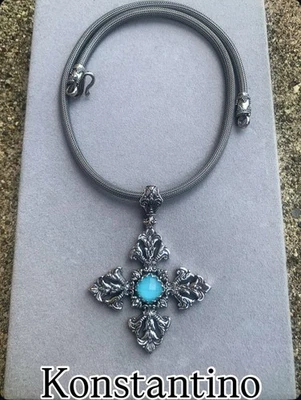 Драгоценные греческие ювелирные изделия из серебра 925 пробы с халцедоном Konstantino и 18 карат 750 - Изображение 1 из 4