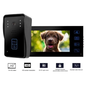 7in TFT Wired Video Door Phone Doorbell Intercom System Touch Key IR Night V NEW - Imagen 1 de 12