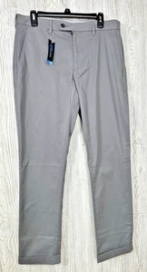 Neu mit Etikett Lands' End CoolMax graue Herren-Chinohose mit Stretchbündchen Größe 34 schmale Passform - Bild 1 von 15
