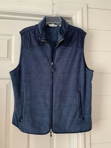 Peter Millar Mens Sherpa Fleece Vest Full Zip XL Navy Blue Side Pockets - Picture 1 of 5