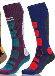 Merino Wool Blend Ski Socks 2 Pairs Unisex Men Women Knee High Size Large Hromec - Picture 1 of 8