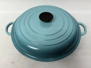 Le Creuset Shallow Casserole Dish Dutch Oven Cast Iron Blue 30 - Picture 1 of 24