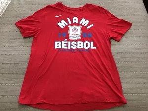New The NIKE Tee MLB Miami MARLINS “MIAMI BEISBOL 1958” T-Shirt, RED, XL - Picture 1 of 4