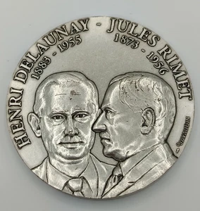 Médaille en Argent - Henri Delaunay & Jules Rimet - 75 Ans FFF de Football 1994 - Bild 1 von 3