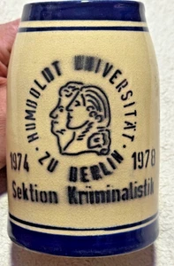 DDR Bierkrug - Staatssicherheit Sektion Kriminalistik Berlin 1974 - 1978 H.U.B. - Bild 1 von 10