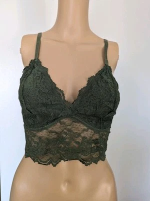 Sutiã AvidLove Bralette de renda feminino lingerie verde floral transparente XXL. - Imagem 1 de 4