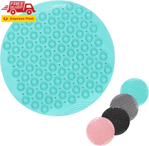 Shower Bath Mat 53X53Cm,Extra round Shower Mat anti Mould Bath Mats Green,Non Sl - Picture 1 of 6