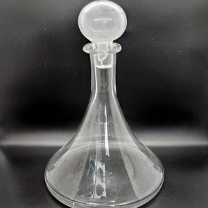 Decantador de vino de vidrio para bar de 11" de alto tapa bohemia transparente tapa redonda para 24 OZ - Imagen 1 de 6