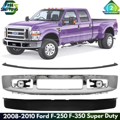 Front Bumper Chrome & Lower Valance For 2008-2010 Ford F-250 F-350 Super Duty Foto 1 de 4