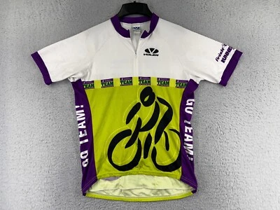 Voler Cycling Jersey Adult Large Green Purple For A Cure Norcal 1/2 Zip READ - Image 1 of 4