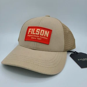 Filson Hat Adjustable Baseball Cap Original Alaskan 1897 Khaki Red Patch Logo - Picture 1 of 7