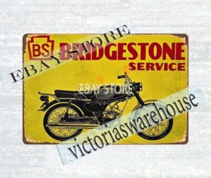 Bridgestone Service Motorcycle biker enthusiast motorbike metal tin sign - Picture 1 of 4