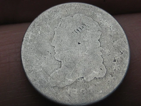 1837 Silver Capped Bust Half Dime- Large 5C, Lowball, Heavily Worn Cover