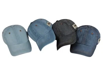 Casquette en jean, taille réglable, denim Noir Bleu marine ciel - Photo 1/2