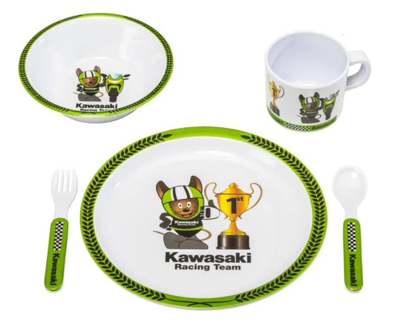 VR46 KAWASAKI GEBURTSTAGSGESCHENKIDEE BABY KLEINKIND GABEL LÖFFELPLATTE SET ZXR ZZR