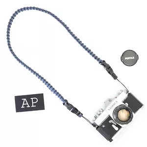 Cinturino per fotocamera intrecciato blu navy di apmots - Paracord imbracatura a spalla DSLR - Foto 1 di 7