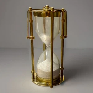 Vintage Sand Timer Hanging Hourglass Vintage Clock Design Brass APPROX 4.5-5 Min - Picture 1 of 9