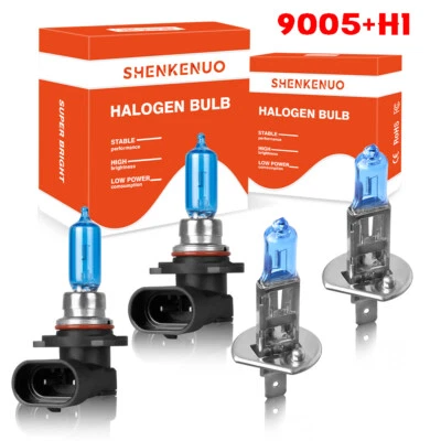 Combo de faros de haz alto bajo bombillas halógenas para Lexus LX470 1998-2007 4x 9005+H1 Foto 1 de 4