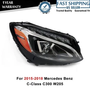 Passenger Side For 2015-2018 Mercedes Benz W205 C300 C-Class LED Headlight Right - Picture 1 of 19