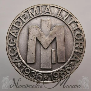 Medaglia Cinquantenario Accademia Littoria Roma 1986 ventennio italia - Picture 1 of 2