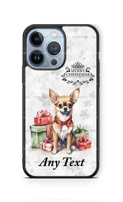 Capa telefone personalizada Natal cachorro Chihuahua serve para iPhone Samsung Google presente de Natal - Imagem 1 de 4