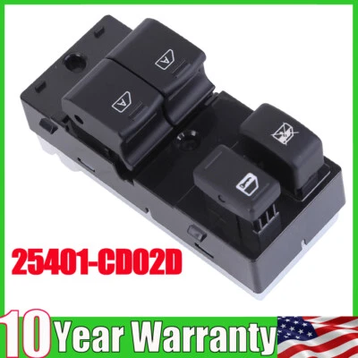 Interruptor de controle de janela de energia dianteiro esquerdo lado do driver para Infiniti G35 Base 2004-07 - Imagem 1 de 4