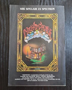 NIGHTSHADE ULTIMATE ZX SPECTRUM 1980S GAME ADVERT 8.2X11.7" POSTER - Picture 1 of 1