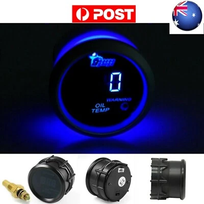 AU 2" 52mm Digtal Blue LED Oil TEMP Temperature Gauge With Sensor Car renovation - image 1 of 4