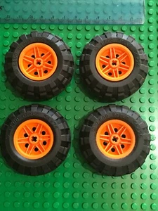 Lego 4 x Ruedas Globo Naranja Grande 56 x 26 con Neumáticos de Goma Neumática Suave - Imagen 1 de 4