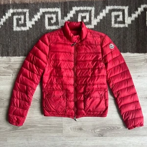 Moncler Women's Down Feather Red Lightweight Jacket Size S - Picture 1 of 13