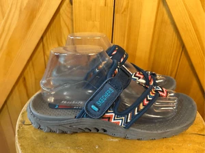 Skechers Women's Reggae All Natural Nvy Slip On Sandals Size 8 - Picture 1 of 8