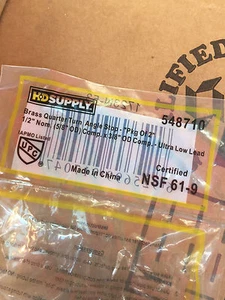 HD 548710 3/8OD X 5/8OD (1/2NOM) CHROM 1/4 Umdrehung WINKEL ABSPERRVENTIL BOX/2 - Bild 1 von 3