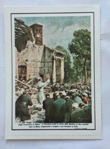 Mini Locandina La Domenica del Corriere Religione Pio XII prega per Roma - Picture 1 of 2