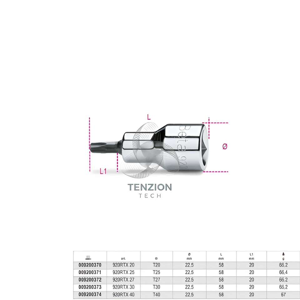 Chiave A Bussola Maschio Tamper Resistant Torx 1/2" - Beta 920RTX - Immagine 1 di 1