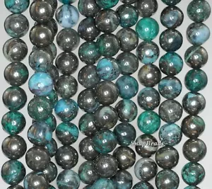 8 mm INCLUSIONES DE PIRITA VERDE PIEDRA PRECIOSA TALLA AA CUENTAS REDONDAS 8 MM 15,5 pulgadas - Imagen 1 de 1