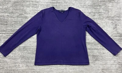 Jones New York Signature Top Womens XL Purple Long Sleeve Cotton Blend - Image 1 of 4