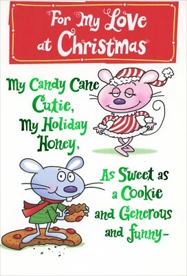 Divertida Tarjeta Pop-Up NAVIDAD FOR LOVE, Rat Mouse Cutie Honey Spicy de Hallmark +✉ Foto 1 de 4