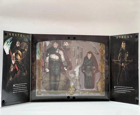 NECA 2018 God of War 4 KRATOS & ATREUS 2 Pack 7" Ultimate Action Figure Model Cover