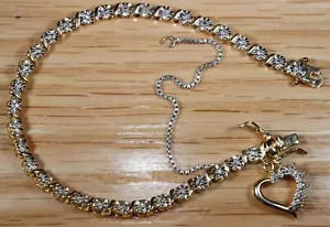 Ross Simons Bracciale Tennis Cuore Argento Sterling X109B - Foto 1 di 3