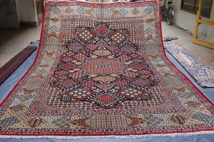 Alfombra caucásica vintage 10x13 fina antigua oriental anudada a mano alfombra de lana - Imagen 1 de 16