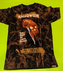 Halloween Movie : The Night He Came Home! John Carpenter TShirt Bleach Dyed M 2D - Picture 1 of 5